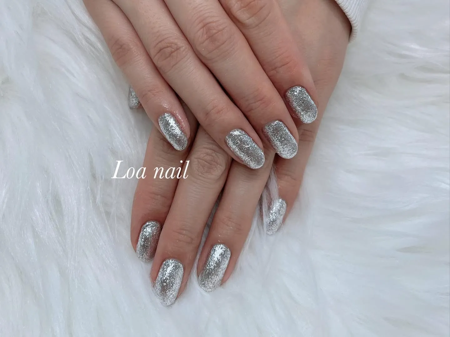 シルバーギラギラワンカラー nail♡