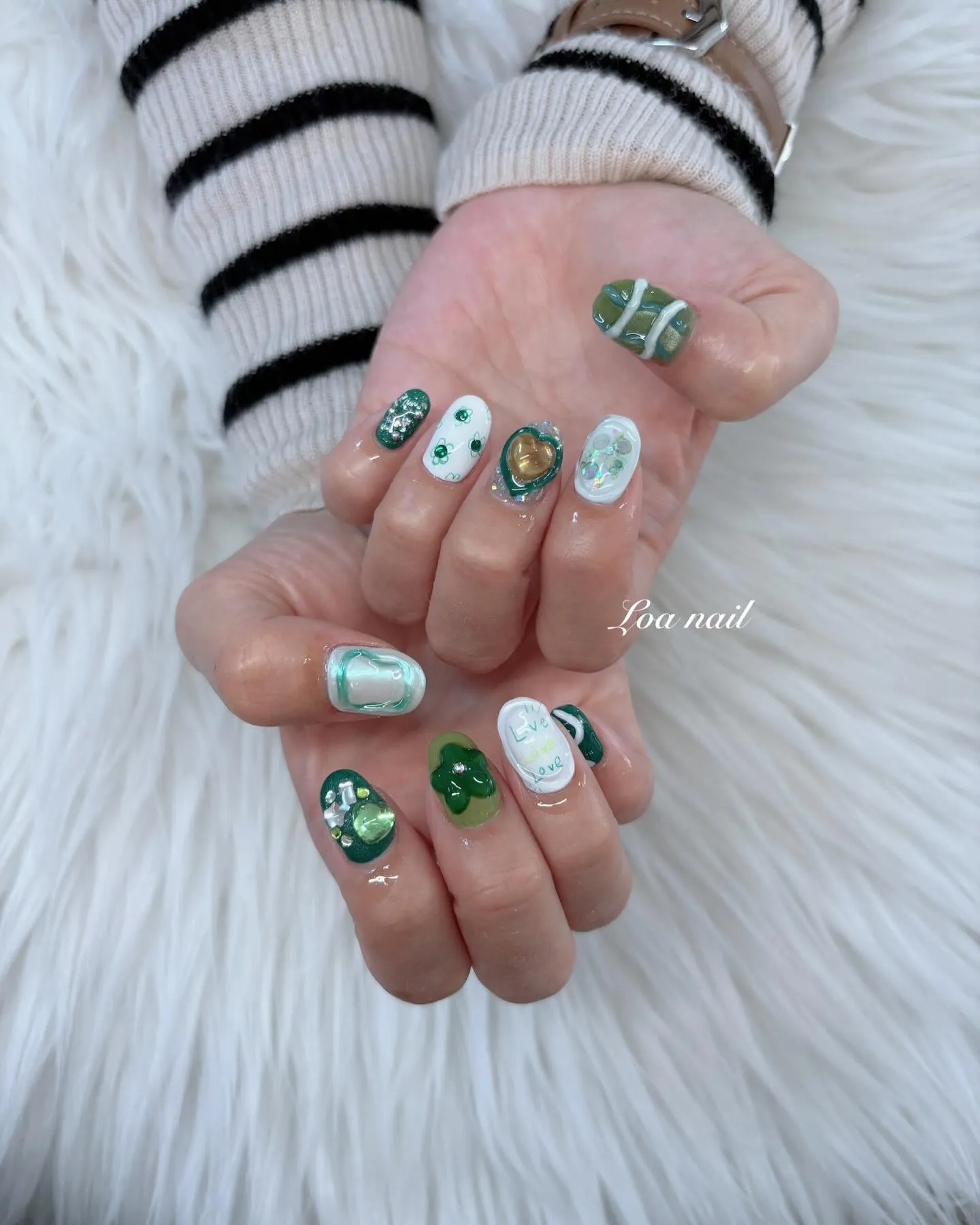 緑カラーnail特集💚🍀🌱