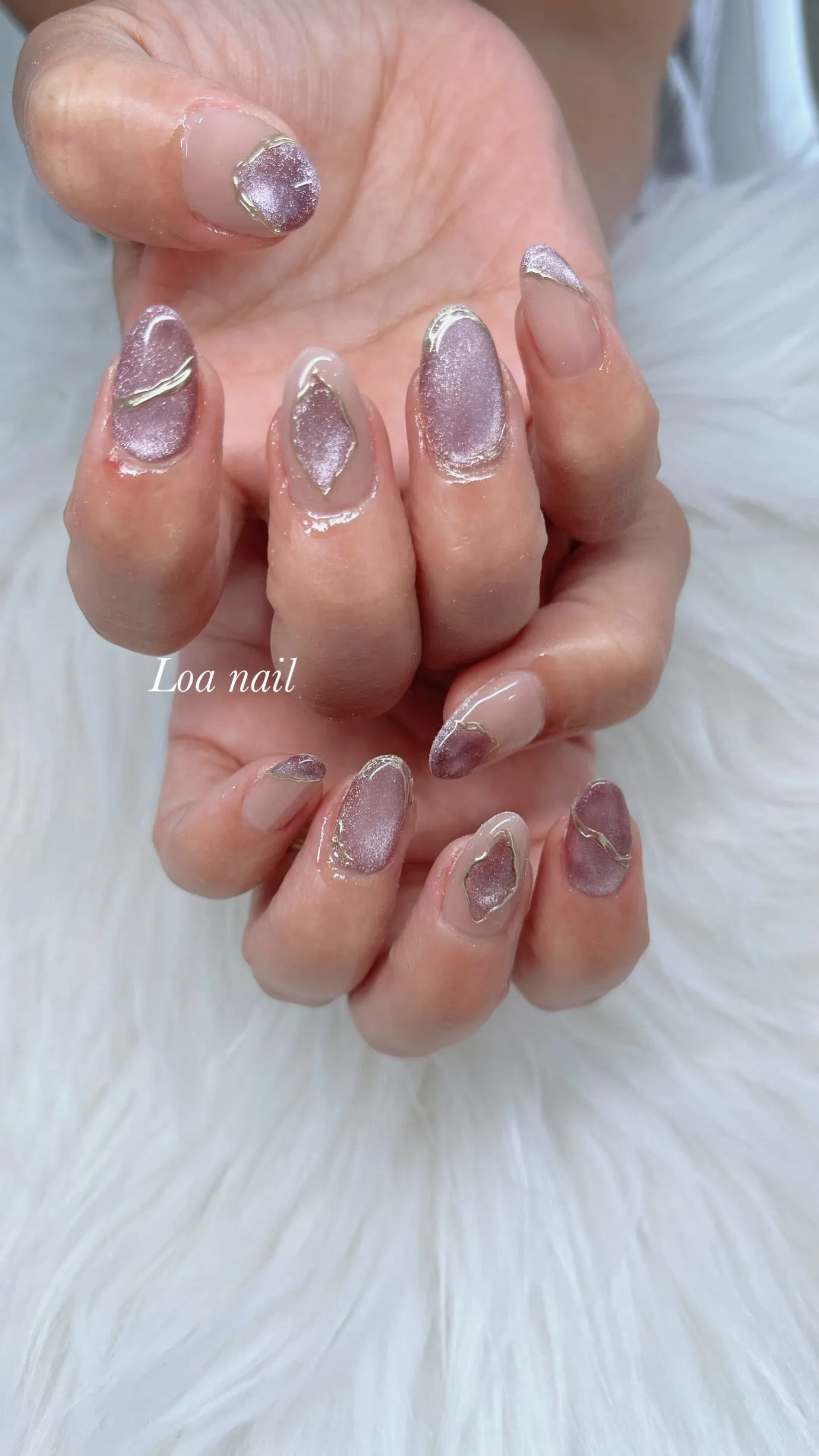 パープルマグネットデザインnail🩷