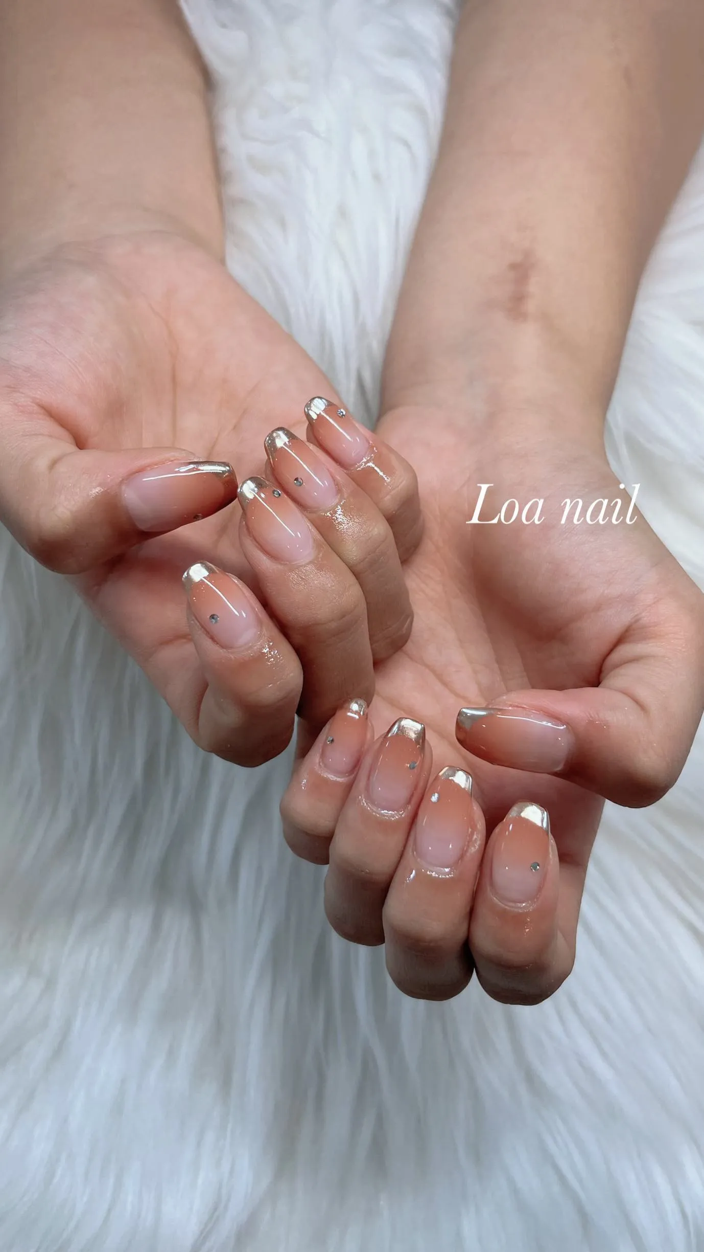 ミラーフレンチ×グラデーションネイル💅