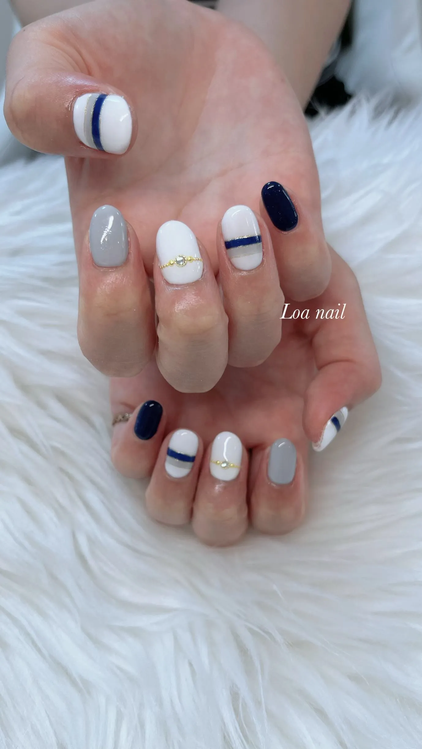 シンプルボーダーライン nail🩵