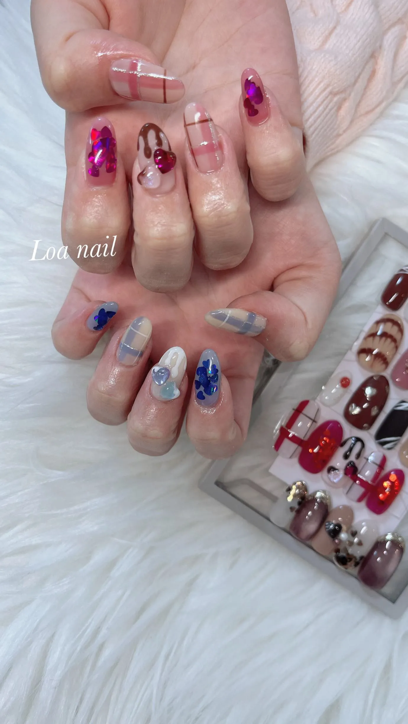 アシンメトリーバレンタイン nail💘