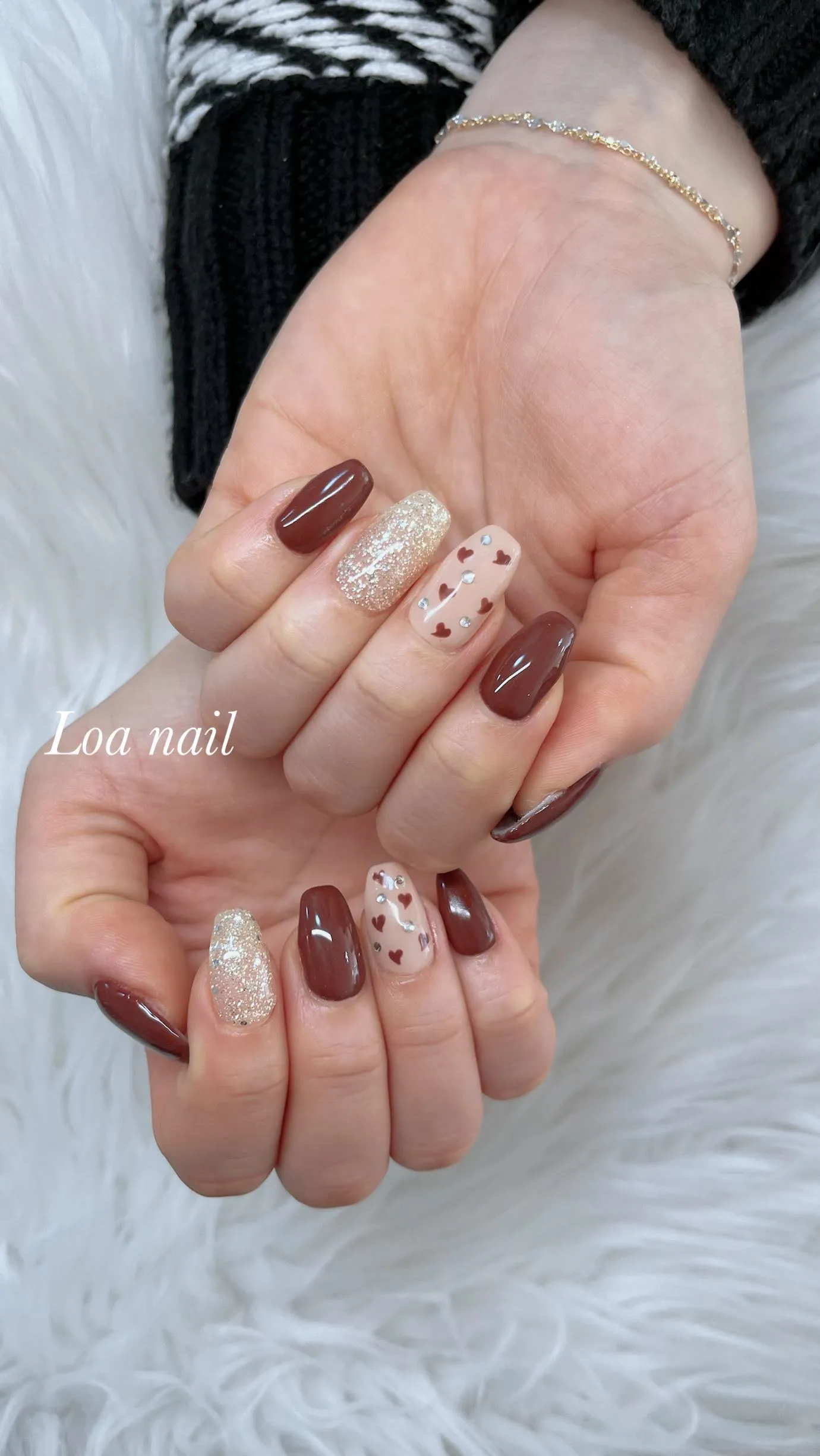 チビハート🤍散らし nail🫶