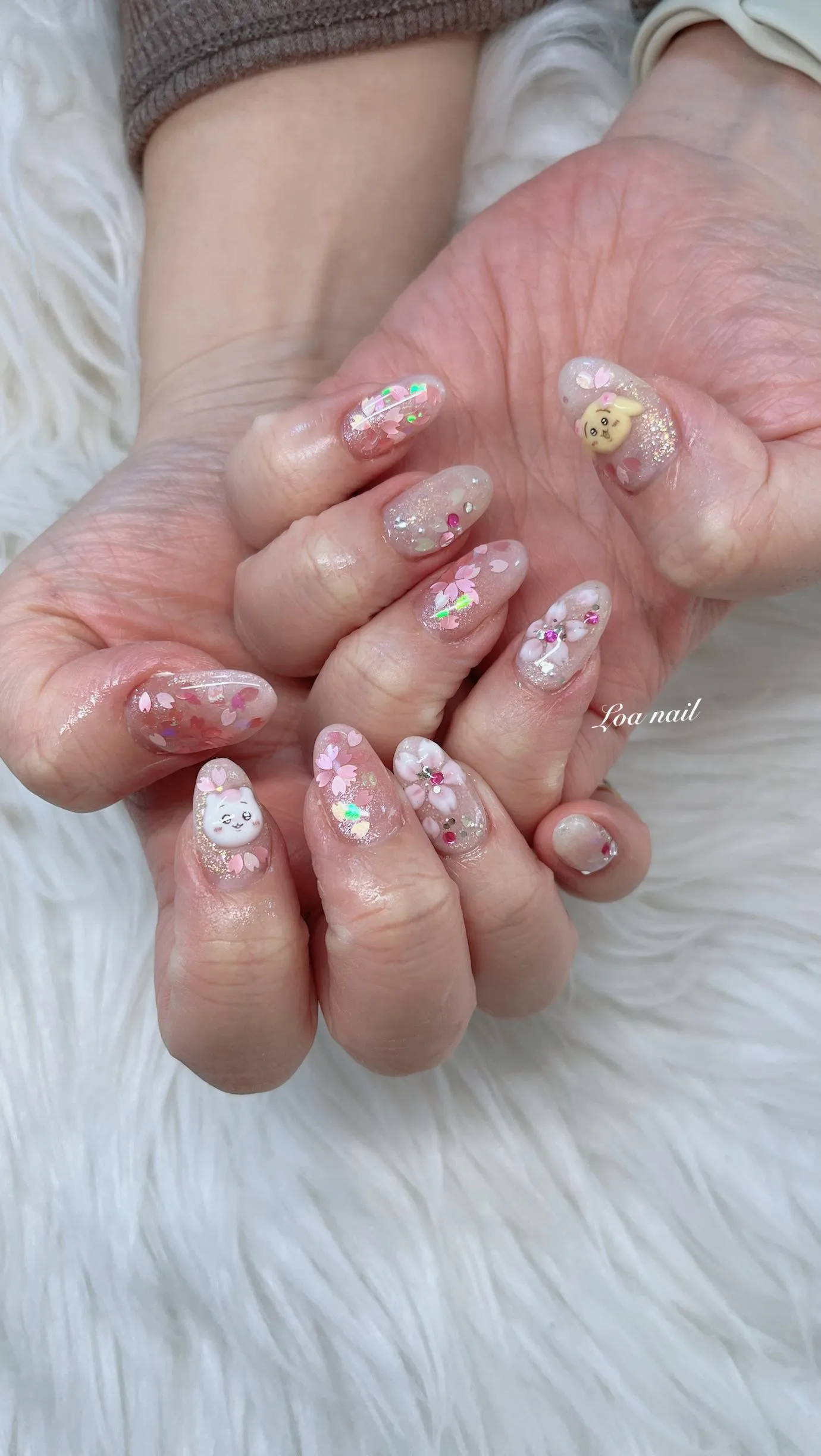 ちいかわ×桜🌸ネイル